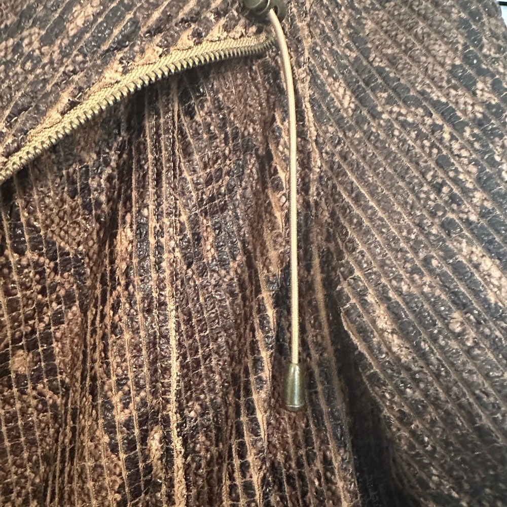 Ruby Rd Womens 12 Brown Snakeskin Print Long Sleeve Zippered Jacket - Picture 5 of 7